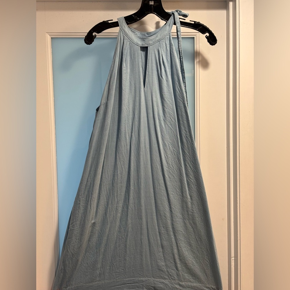 J Brand Esme Sleeveless Halter Denim Mini Dress